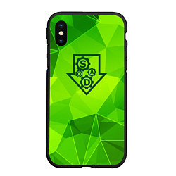 Чехол iPhone XS Max матовый System of a Down green poly, цвет: 3D-черный