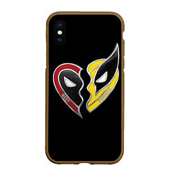 Чехол iPhone XS Max матовый Deadpool and Wolverine best friends, цвет: 3D-коричневый