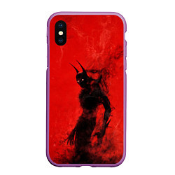 Чехол iPhone XS Max матовый Evil Batman, цвет: 3D-фиолетовый