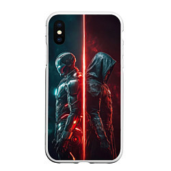 Чехол iPhone XS Max матовый Доктор Дум - Железный Человек, цвет: 3D-белый