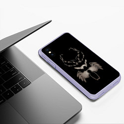 Чехол iPhone XS Max матовый Venom in the dark, цвет: 3D-светло-сиреневый — фото 2