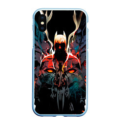 Чехол iPhone XS Max матовый Batman from hell, цвет: 3D-голубой