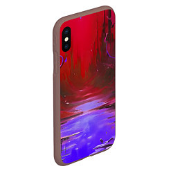 Чехол iPhone XS Max матовый Кислотная абстракция фиолетовая, цвет: 3D-коричневый — фото 2