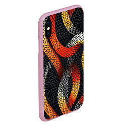 Чехол iPhone XS Max матовый В змеях, цвет: 3D-розовый — фото 2