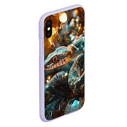 Чехол iPhone XS Max матовый Праздничный змей, цвет: 3D-светло-сиреневый — фото 2