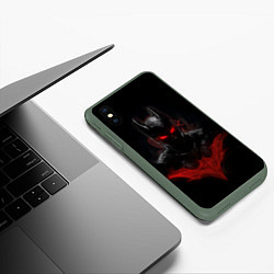 Чехол iPhone XS Max матовый Neon Batman in the dark, цвет: 3D-темно-зеленый — фото 2