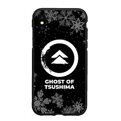 Чехол iPhone XS Max матовый Снежный Ghost of Tsushima, цвет: 3D-черный