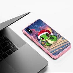 Чехол iPhone XS Max матовый Маленькая змейка в новогодней шапочке, цвет: 3D-баблгам — фото 2