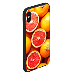 Чехол iPhone XS Max матовый Грейпфруты, цвет: 3D-черный — фото 2