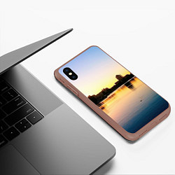 Чехол iPhone XS Max матовый Шкиперская гавань в Санкт-Петербурге, цвет: 3D-коричневый — фото 2