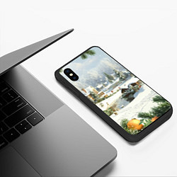 Чехол iPhone XS Max матовый Рождественская атмосфсра, цвет: 3D-черный — фото 2