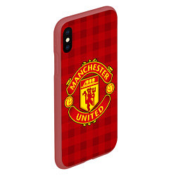 Чехол iPhone XS Max матовый Manchester United, цвет: 3D-красный — фото 2