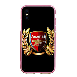 Чехол iPhone XS Max матовый Arsenal, цвет: 3D-розовый