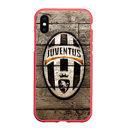 Чехол iPhone XS Max матовый Juventus, цвет: 3D-красный