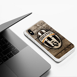 Чехол iPhone XS Max матовый Juventus, цвет: 3D-белый — фото 2