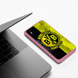 Чехол iPhone XS Max матовый Borussia Dortmund, цвет: 3D-малиновый — фото 2