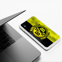 Чехол iPhone XS Max матовый Borussia Dortmund, цвет: 3D-белый — фото 2