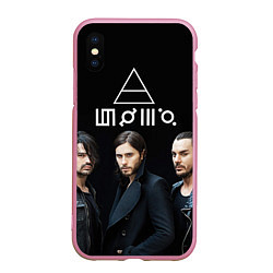 Чехол iPhone XS Max матовый 30 seconds to mars, цвет: 3D-розовый