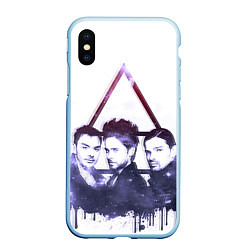 Чехол iPhone XS Max матовый 30 seconds to mars, цвет: 3D-голубой