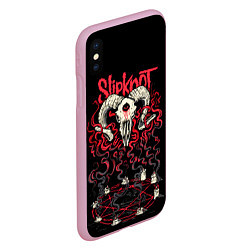 Чехол iPhone XS Max матовый Slipknot, цвет: 3D-розовый — фото 2