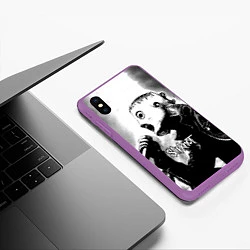 Чехол iPhone XS Max матовый Slipknot, цвет: 3D-фиолетовый — фото 2
