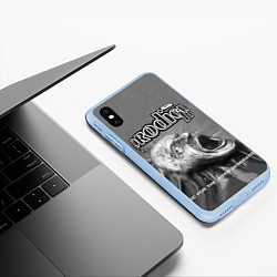 Чехол iPhone XS Max матовый The Prodigy: Madness, цвет: 3D-голубой — фото 2