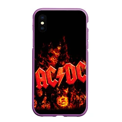 Чехол iPhone XS Max матовый AC/DC Flame