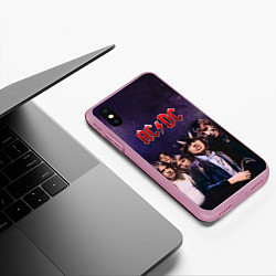 Чехол iPhone XS Max матовый AC/DC, цвет: 3D-розовый — фото 2