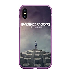 Чехол iPhone XS Max матовый Imagine Dragons: Night Visions, цвет: 3D-фиолетовый
