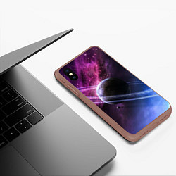 Чехол iPhone XS Max матовый Космос, цвет: 3D-коричневый — фото 2