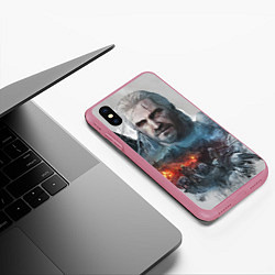 Чехол iPhone XS Max матовый Witcher, цвет: 3D-малиновый — фото 2