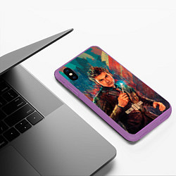 Чехол iPhone XS Max матовый Доктор кто, цвет: 3D-фиолетовый — фото 2