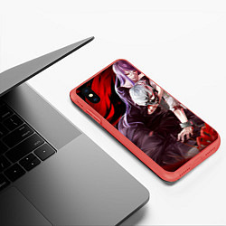 Чехол iPhone XS Max матовый Токийский гуль, цвет: 3D-красный — фото 2