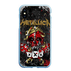 Чехол iPhone XS Max матовый Metallica XXX, цвет: 3D-голубой