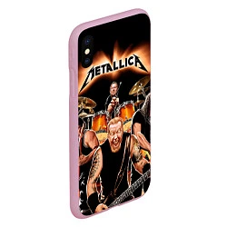 Чехол iPhone XS Max матовый Metallica Band, цвет: 3D-розовый — фото 2