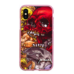 Чехол iPhone XS Max матовый Metallica Rage, цвет: 3D-розовый