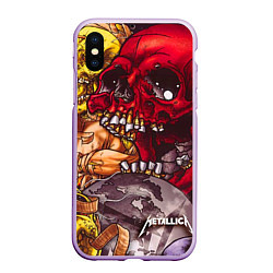 Чехол iPhone XS Max матовый Metallica Rage, цвет: 3D-сиреневый