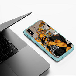 Чехол iPhone XS Max матовый Metallica: Guitar Hero, цвет: 3D-мятный — фото 2