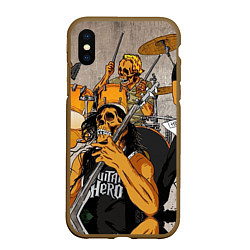 Чехол iPhone XS Max матовый Metallica: Guitar Hero, цвет: 3D-коричневый