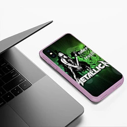 Чехол iPhone XS Max матовый Metallica: Robert Trujillo, цвет: 3D-сиреневый — фото 2