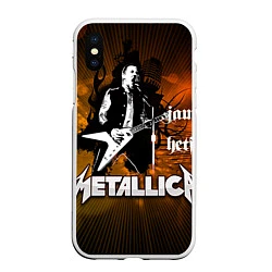 Чехол iPhone XS Max матовый Metallica: James Hetfield, цвет: 3D-белый