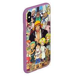 Чехол iPhone XS Max матовый One Piece, цвет: 3D-фиолетовый — фото 2