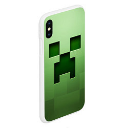 Чехол iPhone XS Max матовый Creeper Face, цвет: 3D-белый — фото 2