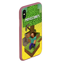 Чехол iPhone XS Max матовый Minecraft Tree, цвет: 3D-малиновый — фото 2