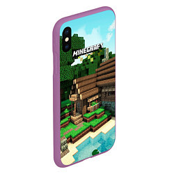 Чехол iPhone XS Max матовый Minecraft House, цвет: 3D-фиолетовый — фото 2