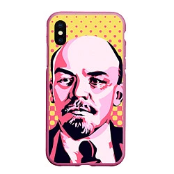 Чехол iPhone XS Max матовый Ленин: поп-арт