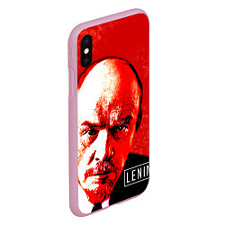 Чехол iPhone XS Max матовый Red Lenin, цвет: 3D-розовый — фото 2