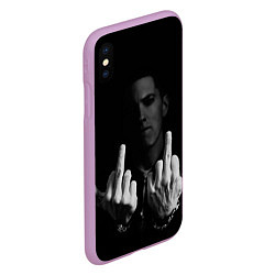 Чехол iPhone XS Max матовый Eminem Fuck, цвет: 3D-сиреневый — фото 2