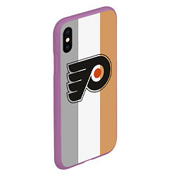 Чехол iPhone XS Max матовый Philadelphia Flyers, цвет: 3D-фиолетовый — фото 2