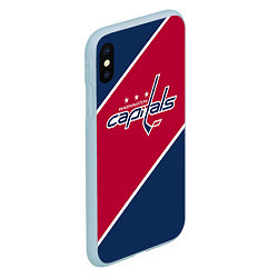 Чехол iPhone XS Max матовый Washington capitals, цвет: 3D-голубой — фото 2